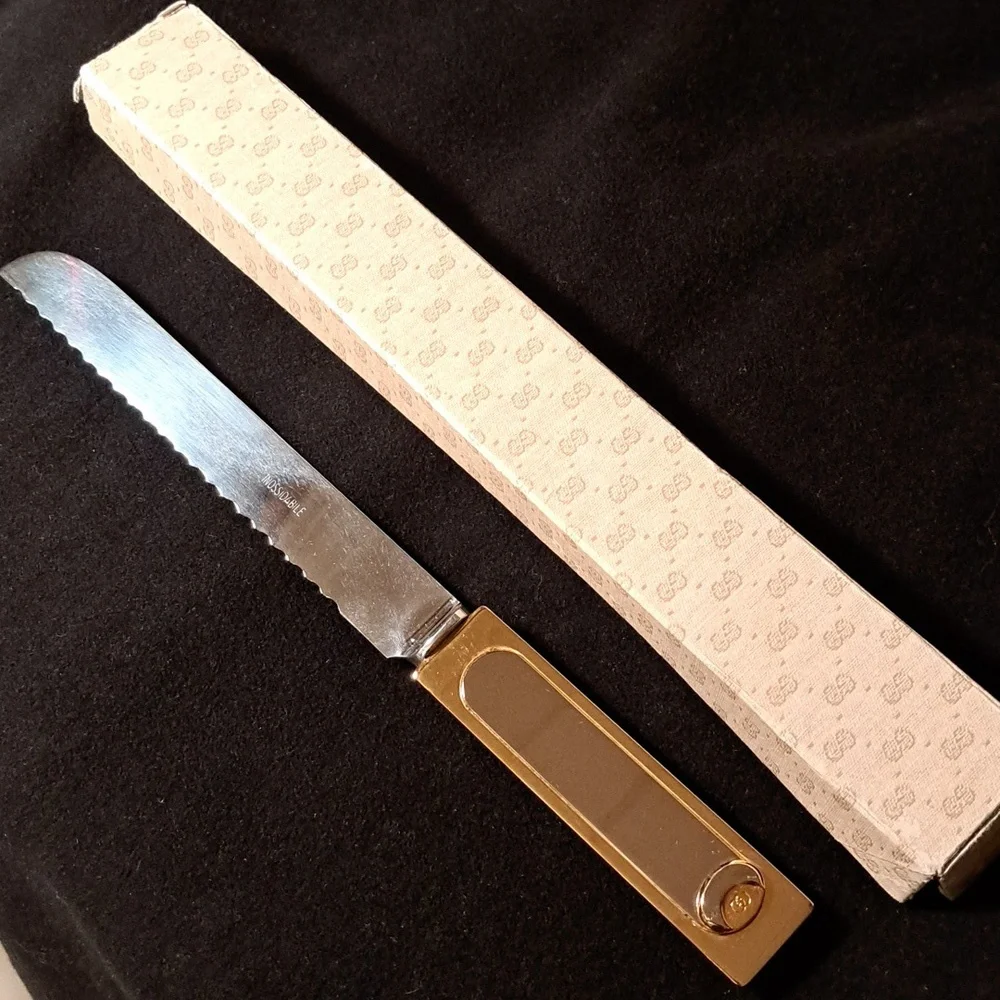Gucci vintage brass and stainless carving knife - Picture 1 of 14